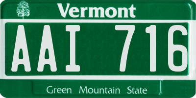 VT license plate AAI716