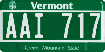 VT license plate AAI717