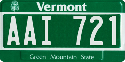 VT license plate AAI721