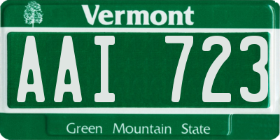 VT license plate AAI723