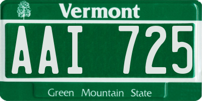 VT license plate AAI725