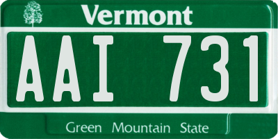 VT license plate AAI731