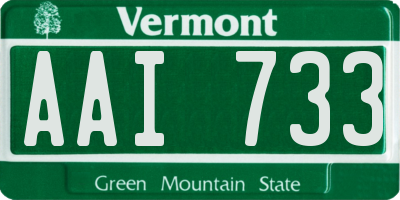 VT license plate AAI733