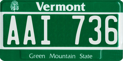 VT license plate AAI736