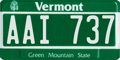 VT license plate AAI737