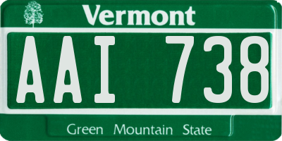 VT license plate AAI738