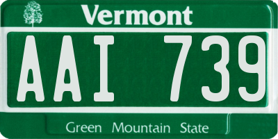 VT license plate AAI739