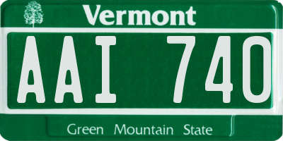VT license plate AAI740