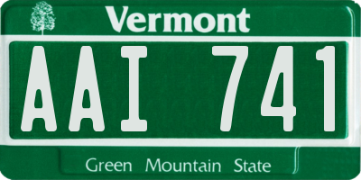 VT license plate AAI741