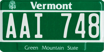VT license plate AAI748