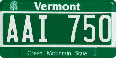 VT license plate AAI750