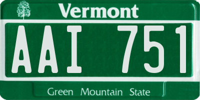VT license plate AAI751