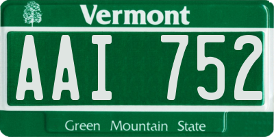 VT license plate AAI752