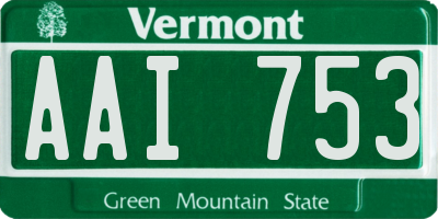 VT license plate AAI753
