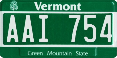 VT license plate AAI754