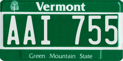 VT license plate AAI755