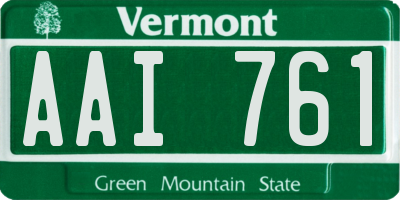 VT license plate AAI761