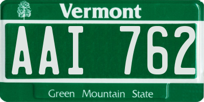 VT license plate AAI762