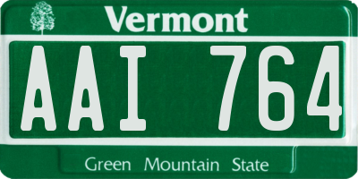 VT license plate AAI764