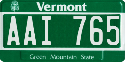 VT license plate AAI765