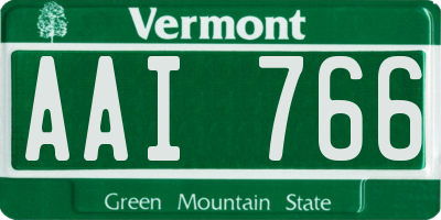VT license plate AAI766