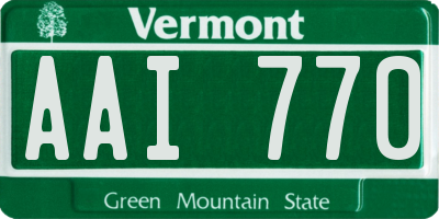 VT license plate AAI770