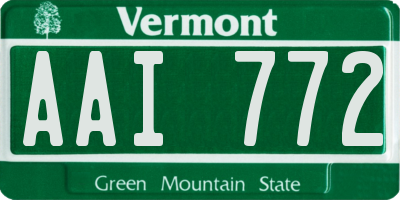 VT license plate AAI772