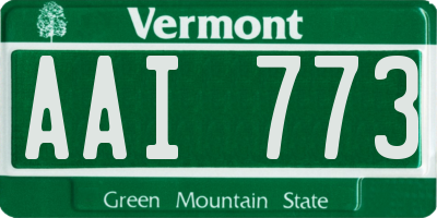 VT license plate AAI773