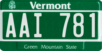 VT license plate AAI781