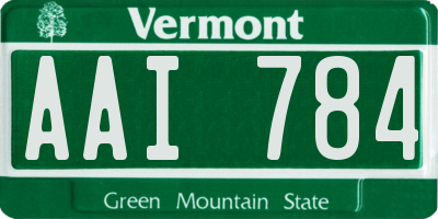 VT license plate AAI784