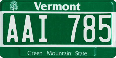 VT license plate AAI785