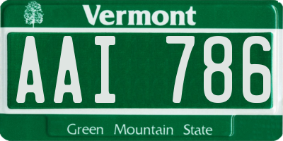 VT license plate AAI786