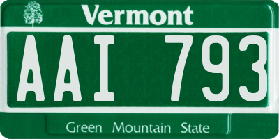 VT license plate AAI793
