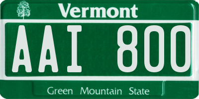 VT license plate AAI800