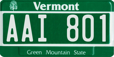 VT license plate AAI801