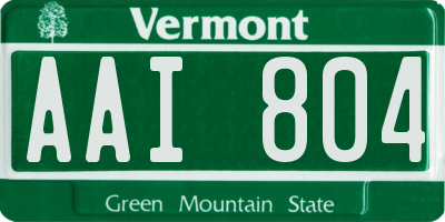 VT license plate AAI804