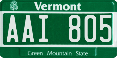 VT license plate AAI805