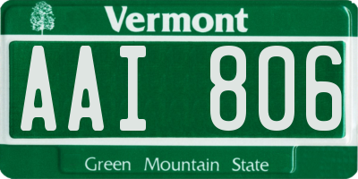 VT license plate AAI806