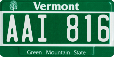VT license plate AAI816
