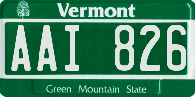 VT license plate AAI826