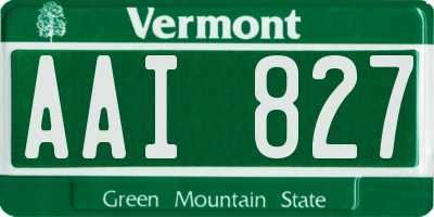 VT license plate AAI827