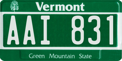 VT license plate AAI831