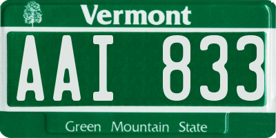 VT license plate AAI833