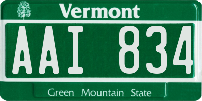 VT license plate AAI834