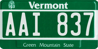 VT license plate AAI837