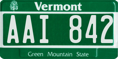VT license plate AAI842