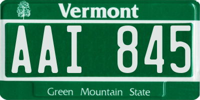 VT license plate AAI845