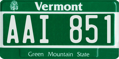 VT license plate AAI851