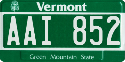 VT license plate AAI852