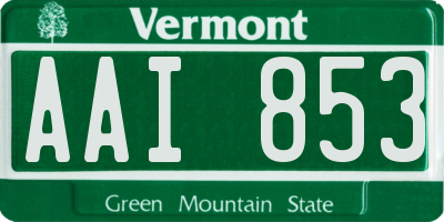 VT license plate AAI853